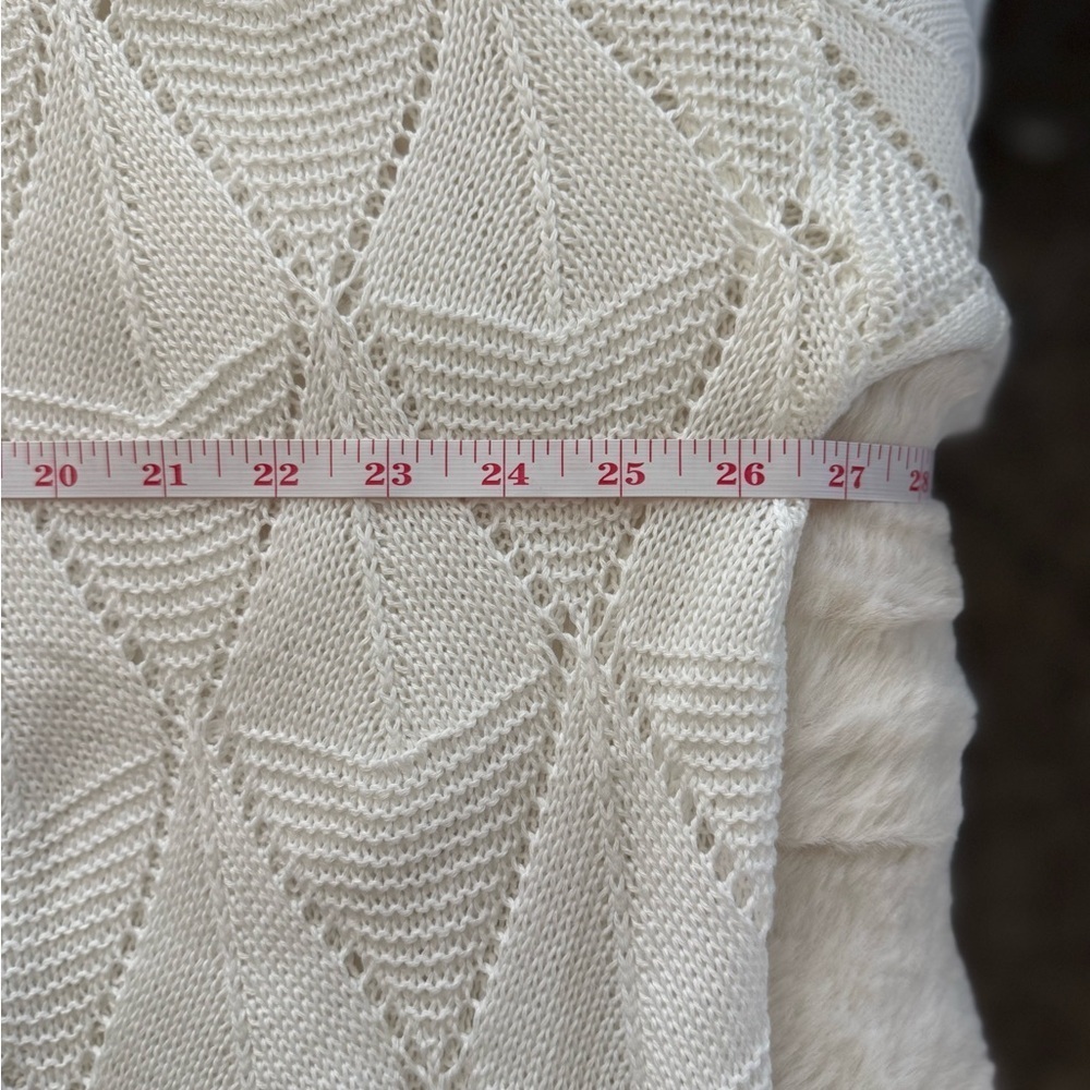 SHEIN White Open-Front Open-Knit Cardigan, 2X - Picture 7 of 11